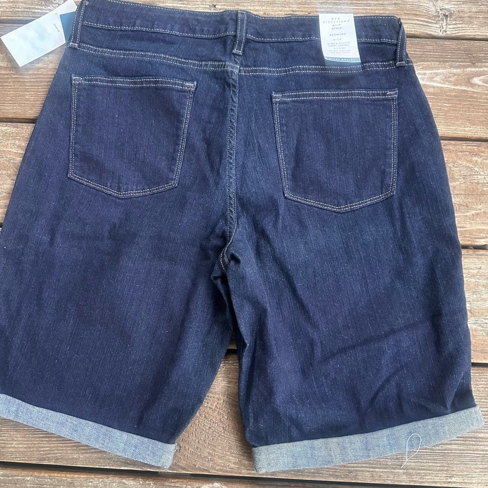 New Directions Burmuda Blue Jean Shorts - Picture 2 of 11